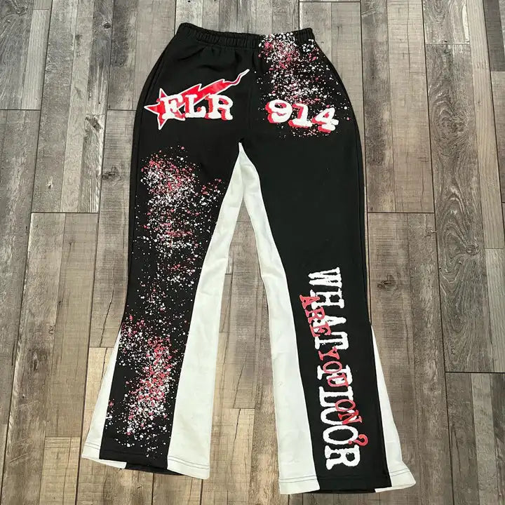 Y2k Flared Pants Men Loose 3D Print Trousers Casual Sweatpants Mid Waist Sporty Female Clothes Streetwear Hip Hop Vintage Pants