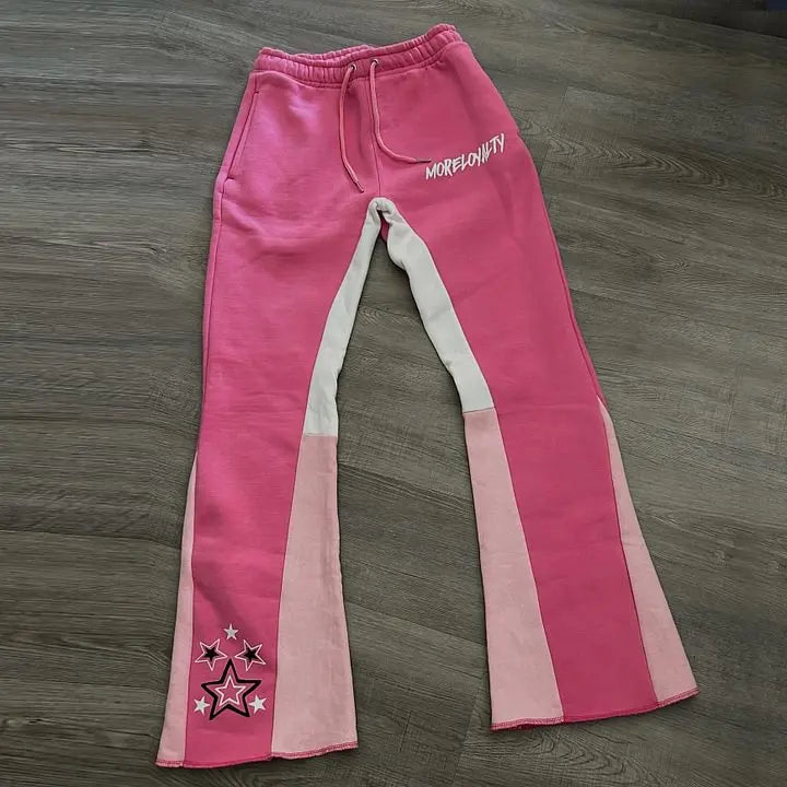 Y2k Flared Pants Men Loose 3D Print Trousers Casual Sweatpants Mid Waist Sporty Female Clothes Streetwear Hip Hop Vintage Pants